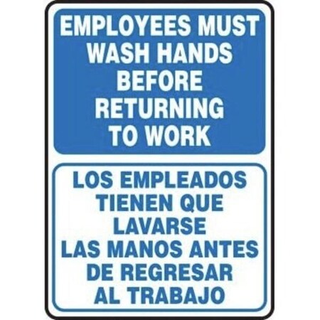 Accuform BILINGUAL SAFETY SIGN EMPLOYEES SBMRST579VS SBMRST579VS